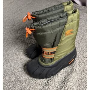 Sorel Kids Snow Boot Green Orange Size 11